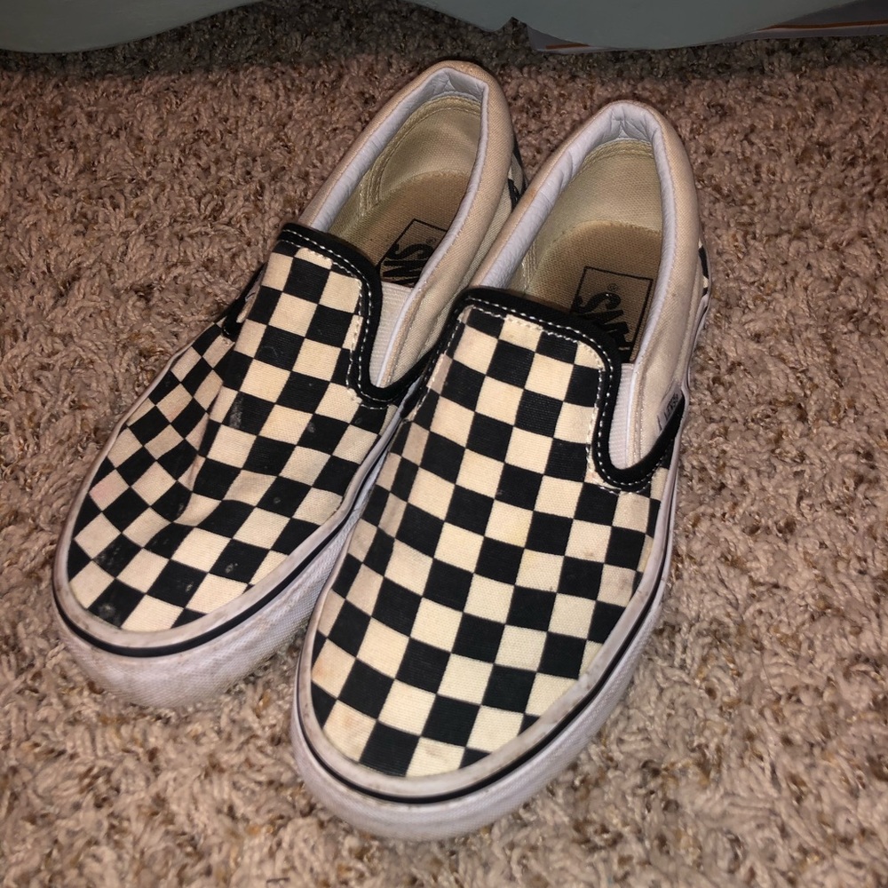 Checkerboard slip on Vans